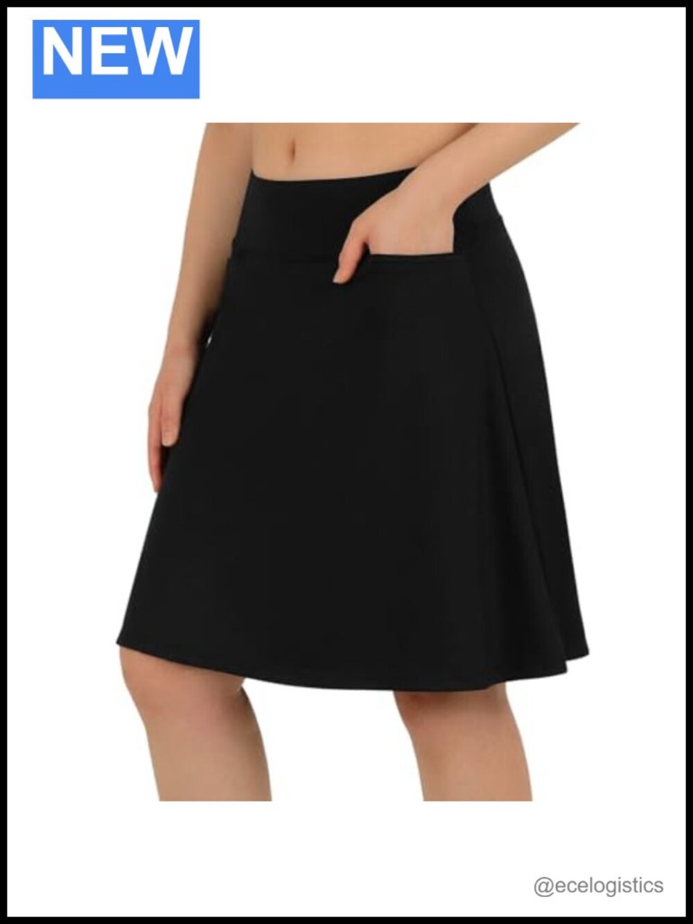 Women's Knee Length Skort 4 Pockets Athletic Tennis Golf High Waisted